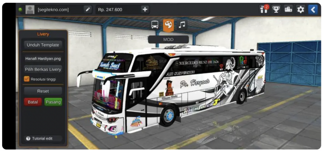 download mod bussid bus ceper knalpot racing full strobo