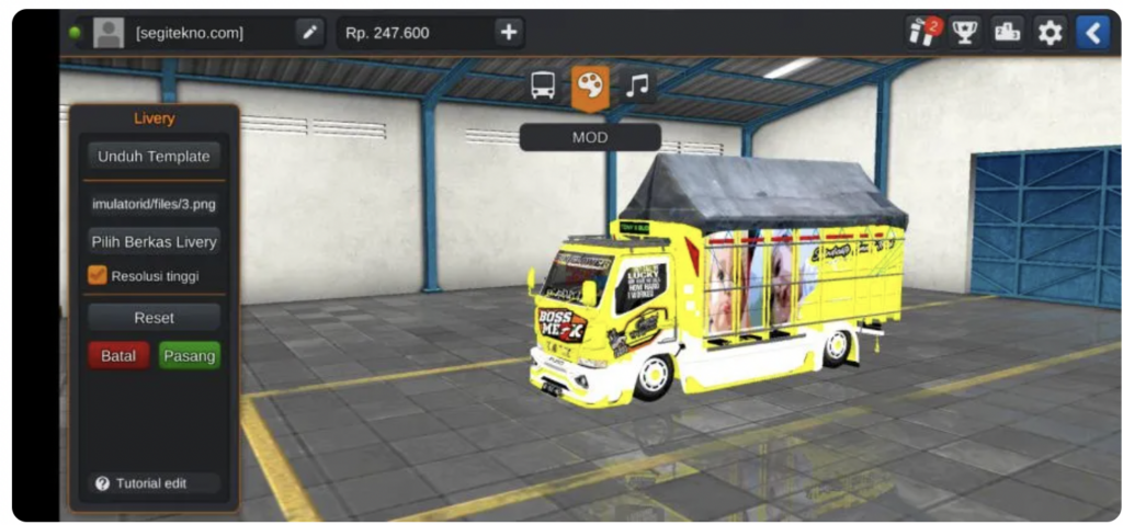 download mod bussid truck canter kalimantan