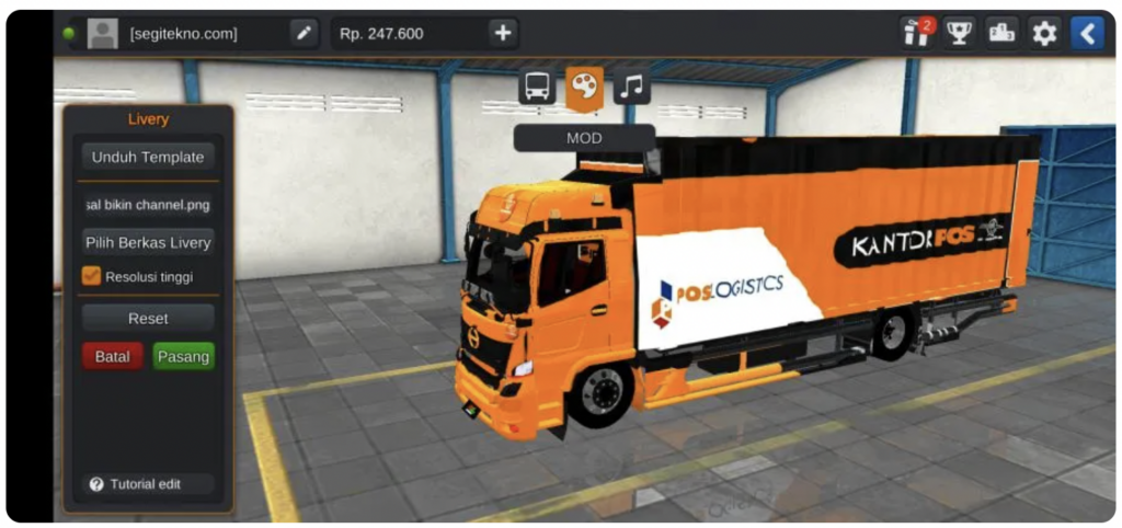 download mod bussid truck canter terpal segitiga