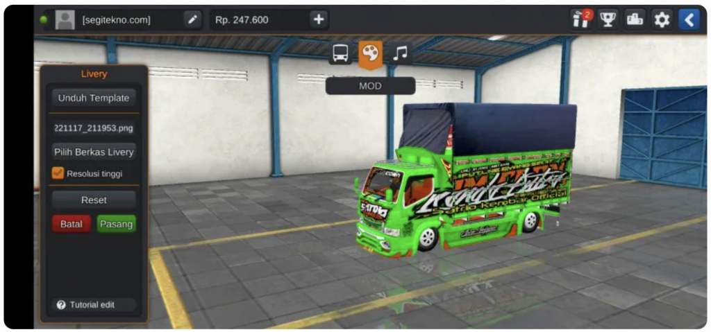 download mod bussid truck full strobo