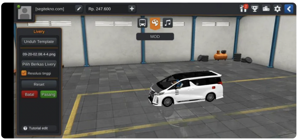 mod bussid mobil alphard full strobo