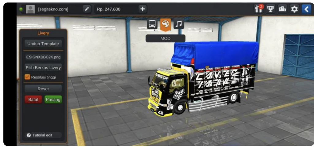 mod bussid truck madura asyik bemper m18
