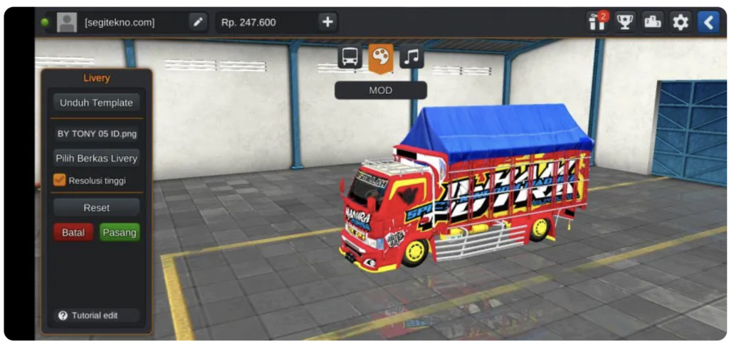mod bussid truck madura asyik full strobo
