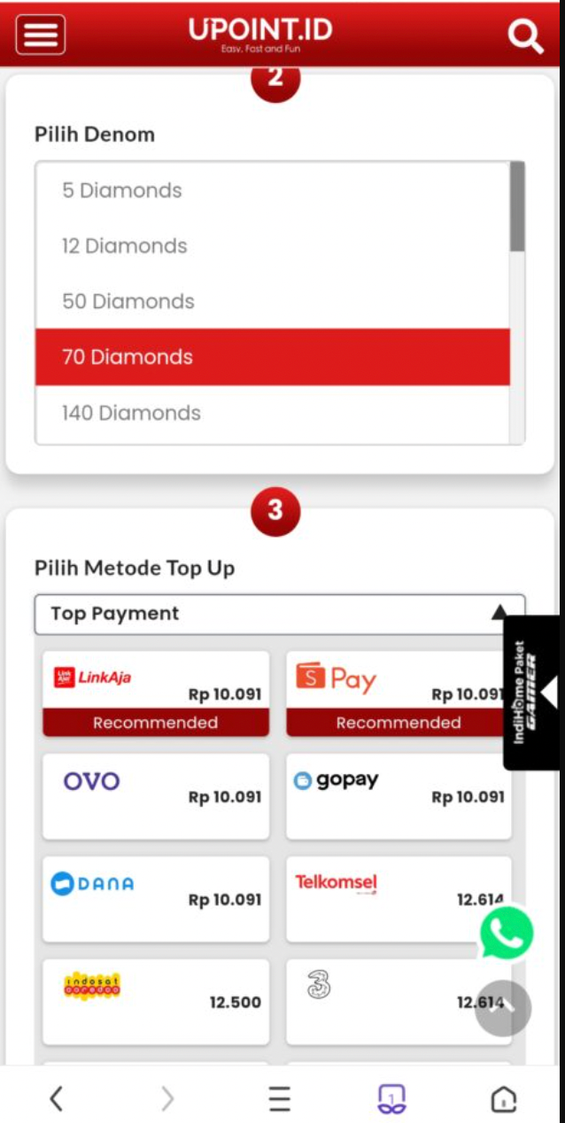 top up ff termurah